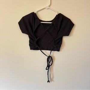 Wild Fable Open Back Laced Up Crop Top